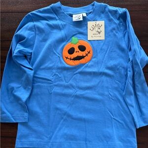 NWT Luigi Kids Blue Pumpkin Long Sleeve Shirt size 5